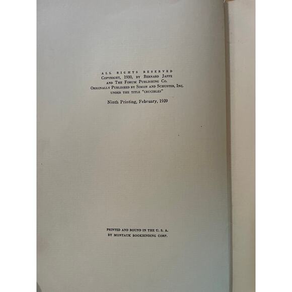 Crucibles: Great Chemists Story by Bernard Jaffe 1939 - Picture 6 of 8